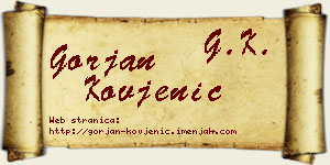 Gorjan Kovjenić vizit kartica